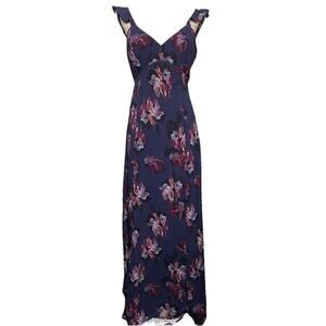 Japna‎ Y2K Babydoll Fairy Maxi Dress Floral Tie-back Grunge Romantic Medium